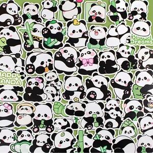 50pc Cute Panda Theme Stickers Stationary
